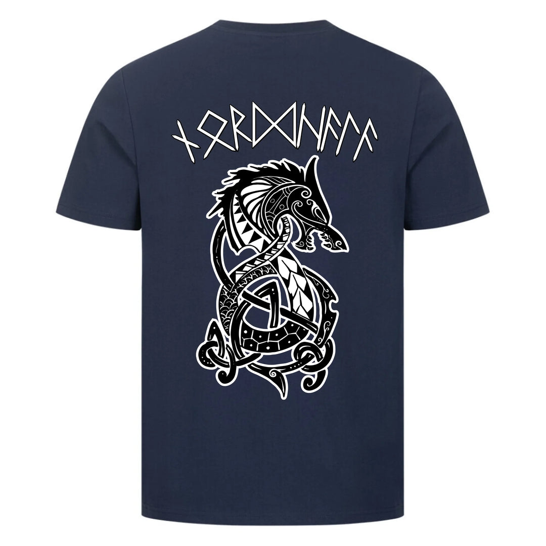 Fenrir+Runenschrift - Shirt Backprint - Personalisierbar