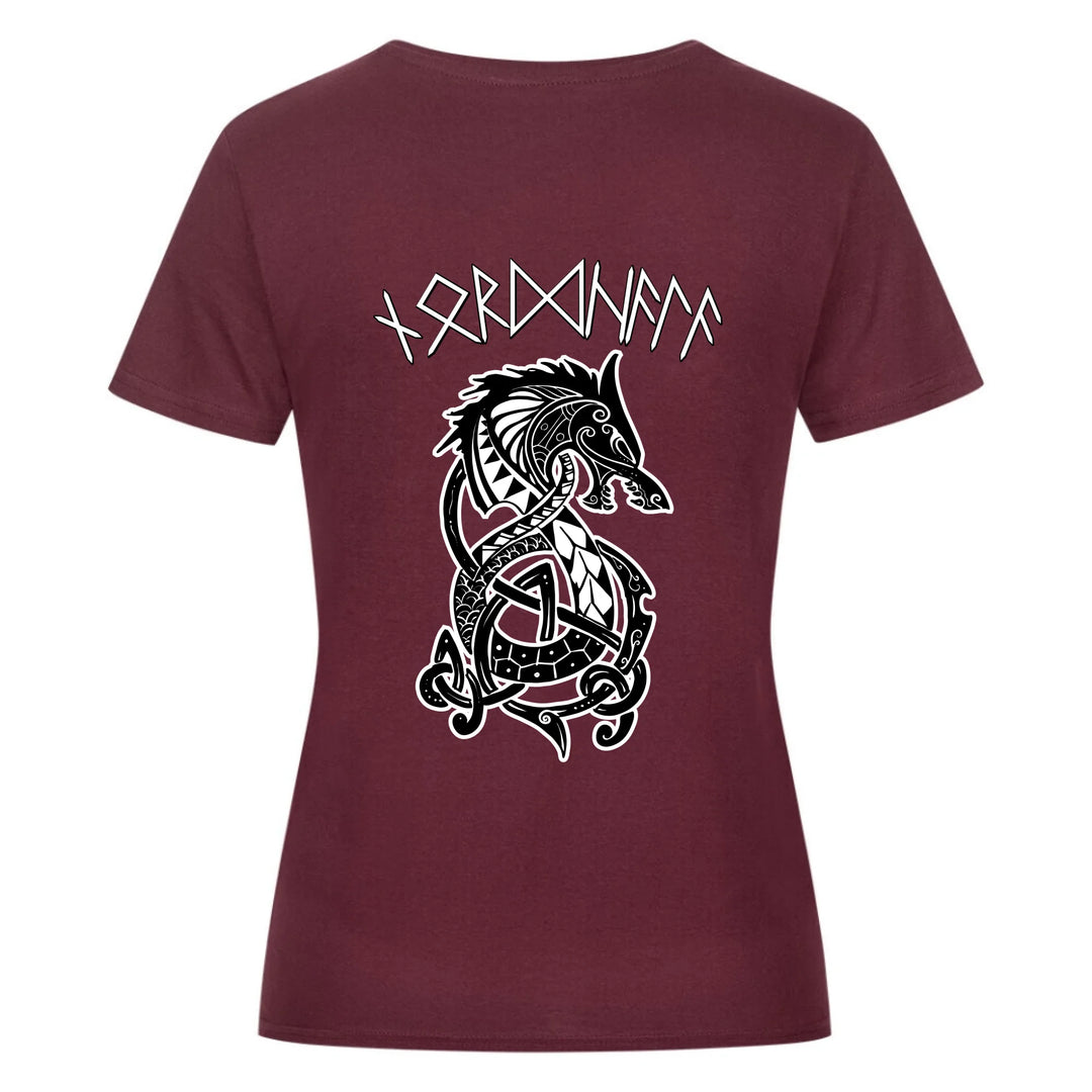 Fenrir+Runenschrift - Shirt Backprint - Personalisierbar